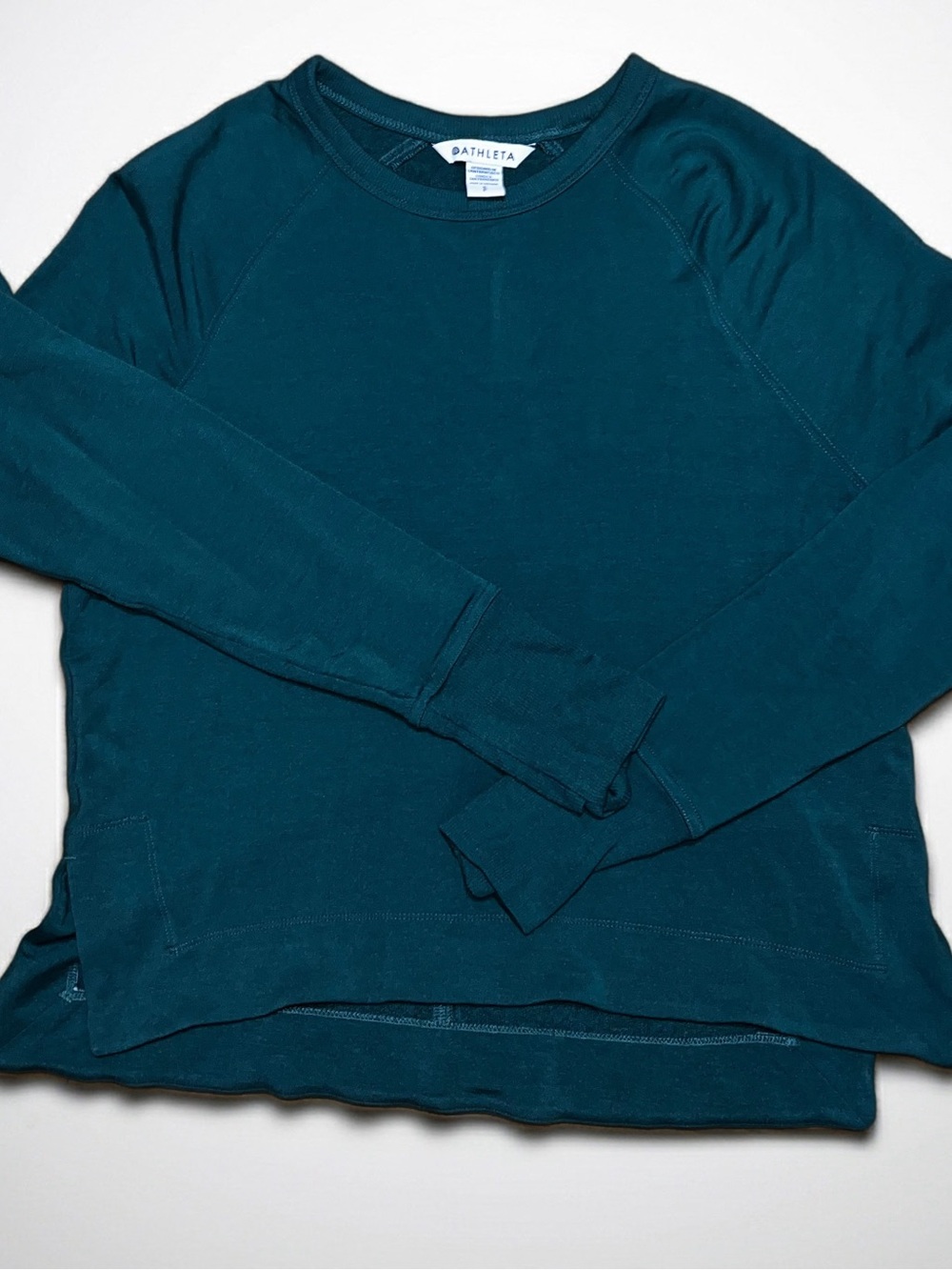 Athleta Deep Teal Crewneck Long Sleeve Top